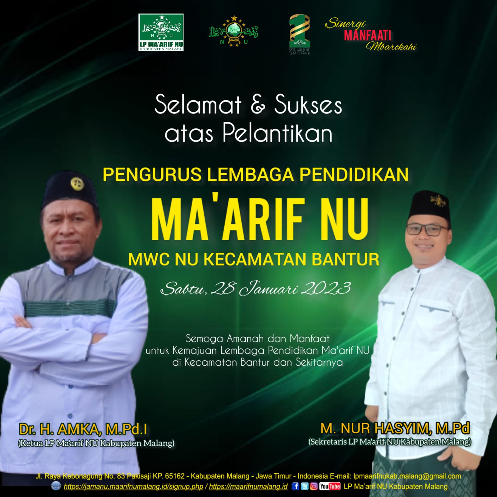 <strong>Pelantikan Pengurus LP Ma’arif MWC Bantur</strong>